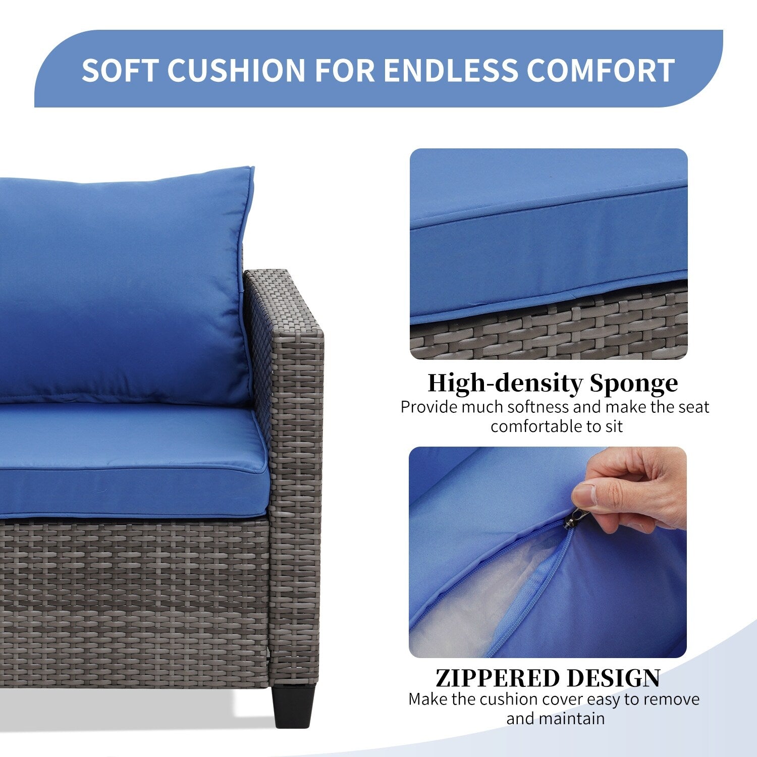 Ensemble de canapés d'extérieur Ainfox pour patio, canapé sectionnel en osier, meubles de patio, canapé en rotin