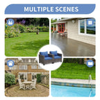 Ensemble de canapés d'extérieur Ainfox pour patio, canapé sectionnel en osier, meubles de patio, canapé en rotin