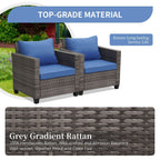 Ensemble de canapés d'extérieur Ainfox pour patio, canapé sectionnel en osier, meubles de patio, canapé en rotin