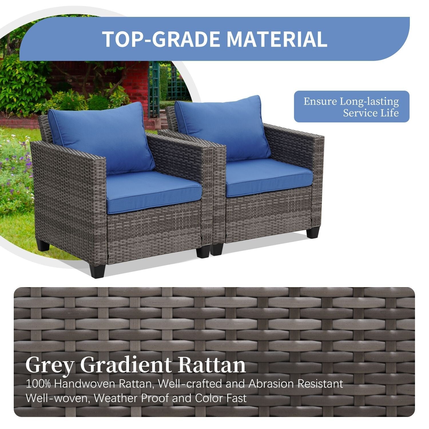 Ensemble de canapés d'extérieur Ainfox pour patio, canapé sectionnel en osier, meubles de patio, canapé en rotin