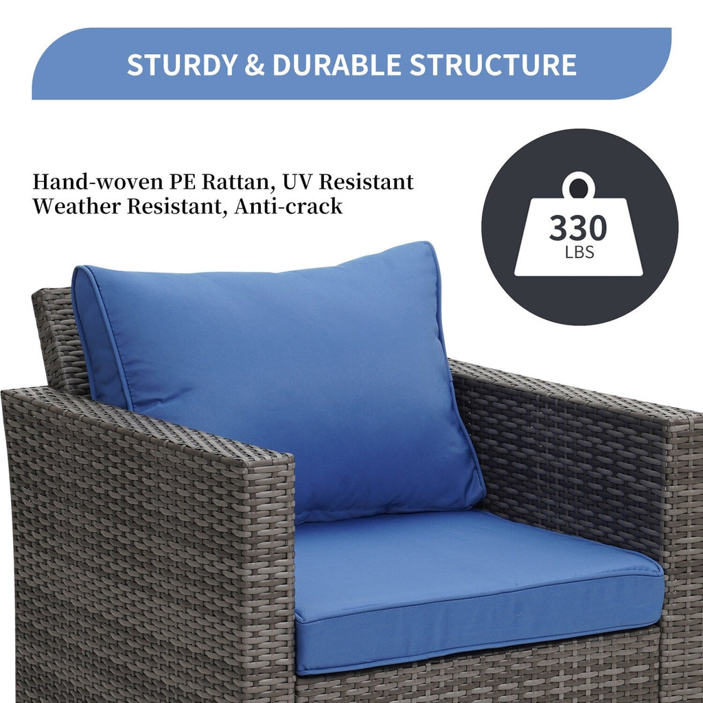 Ensemble de canapés d'extérieur Ainfox pour patio, canapé sectionnel en osier, meubles de patio, canapé en rotin