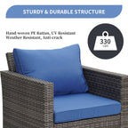 Ensemble de canapés d'extérieur Ainfox pour patio, canapé sectionnel en osier, meubles de patio, canapé en rotin