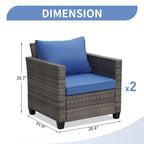 Ensemble de canapés d'extérieur Ainfox pour patio, canapé sectionnel en osier, meubles de patio, canapé en rotin