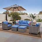 Ensemble de canapés d'extérieur Ainfox pour patio, canapé sectionnel en osier, meubles de patio, canapé en rotin