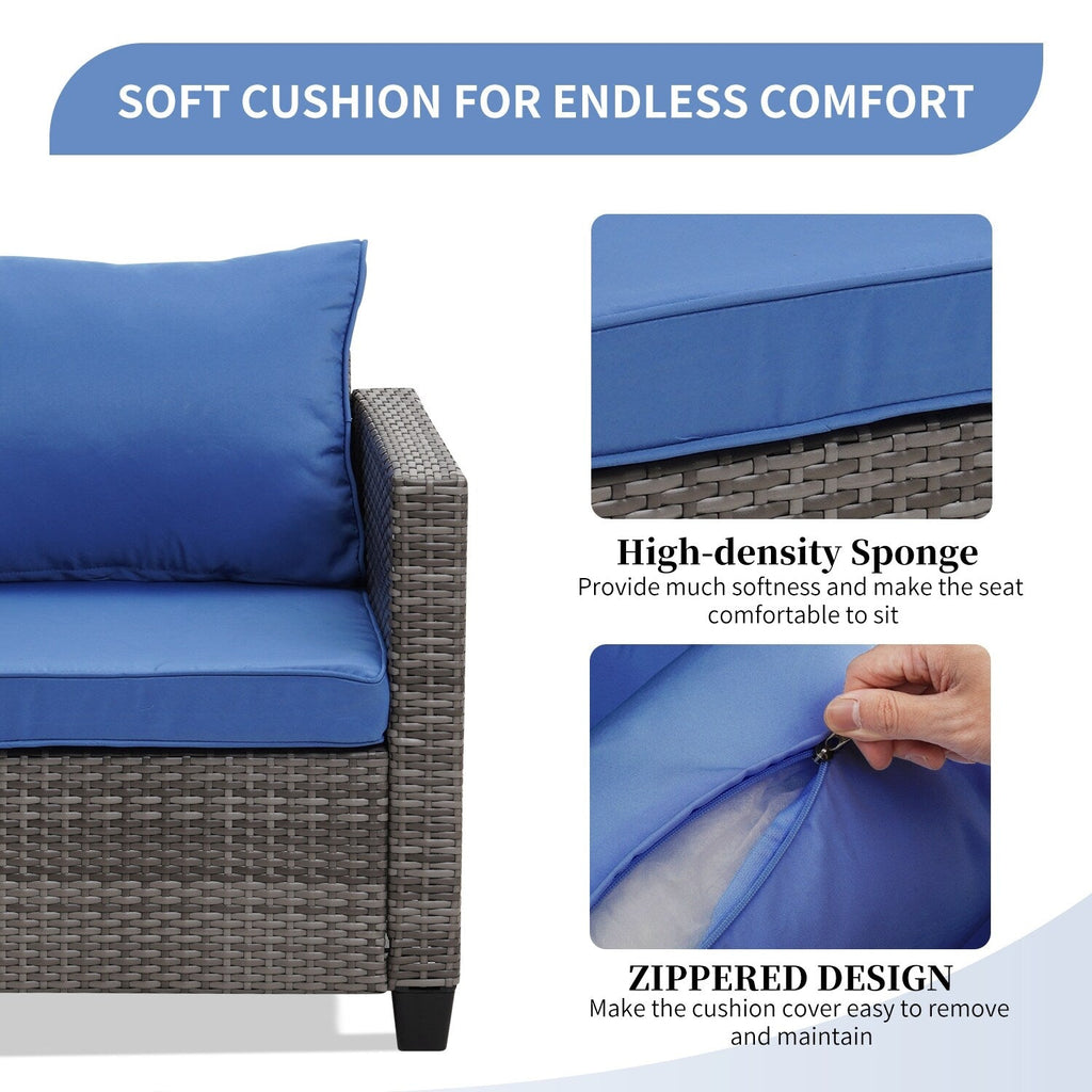 Ensemble de canapés d'extérieur Ainfox pour patio, canapé sectionnel en osier, meubles de patio, canapé en rotin