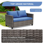 Ensemble de canapés d'extérieur Ainfox pour patio, canapé sectionnel en osier, meubles de patio, canapé en rotin