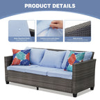 Ensemble de canapés d'extérieur Ainfox pour patio, canapé sectionnel en osier, meubles de patio, canapé en rotin