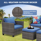 Ensemble de canapés d'extérieur Ainfox pour patio, canapé sectionnel en osier, meubles de patio, canapé en rotin