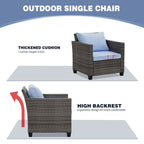 Ensemble de canapés d'extérieur Ainfox pour patio, canapé sectionnel en osier, meubles de patio, canapé en rotin