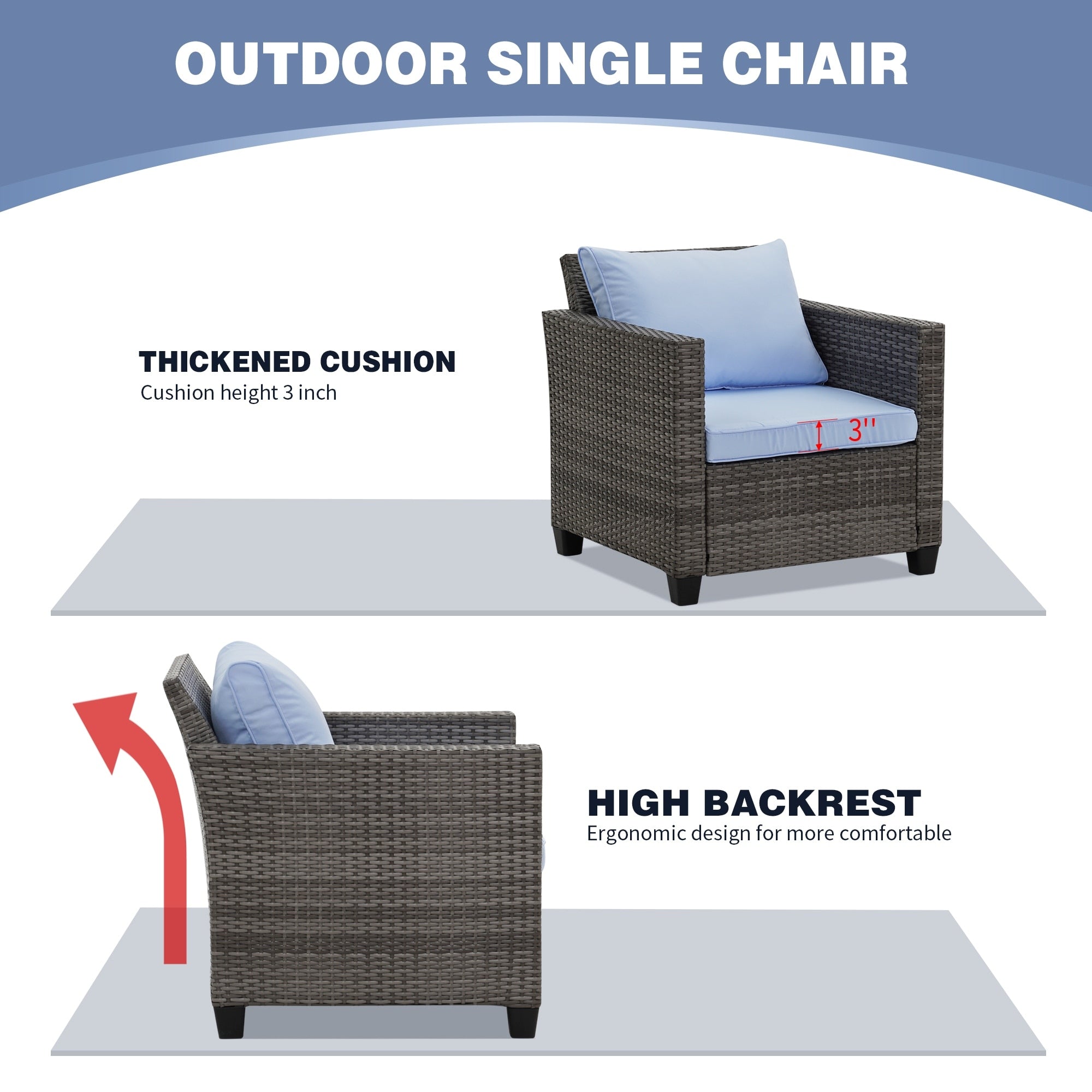 Ensemble de canapés d'extérieur Ainfox pour patio, canapé sectionnel en osier, meubles de patio, canapé en rotin
