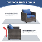 Ensemble de canapés d'extérieur Ainfox pour patio, canapé sectionnel en osier, meubles de patio, canapé en rotin