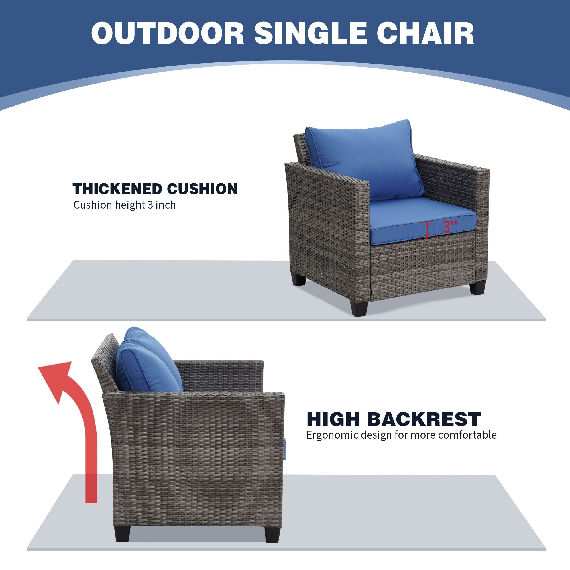 Ensemble de canapés d'extérieur Ainfox pour patio, canapé sectionnel en osier, meubles de patio, canapé en rotin