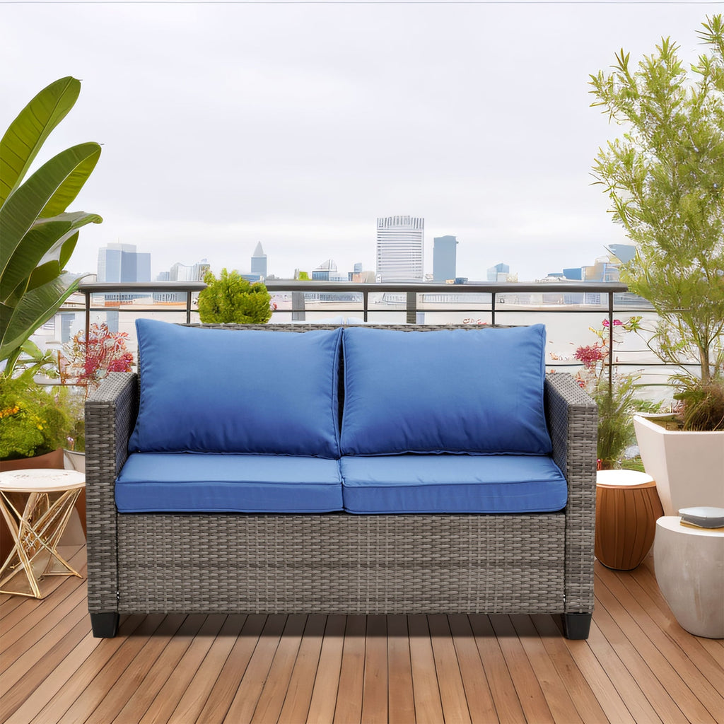 Ensemble de canapés d'extérieur Ainfox pour patio, canapé sectionnel en osier, meubles de patio, canapé en rotin