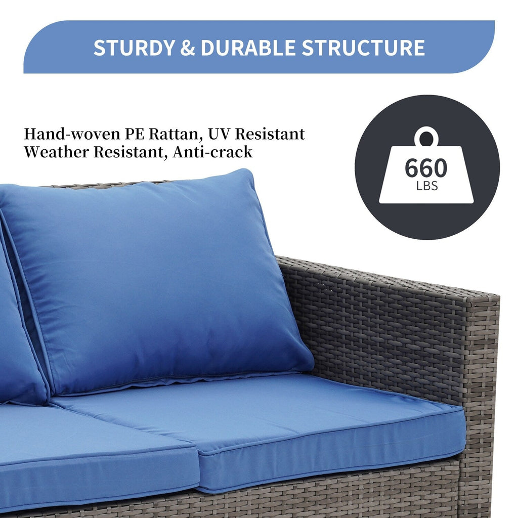 Ensemble de canapés d'extérieur Ainfox pour patio, canapé sectionnel en osier, meubles de patio, canapé en rotin