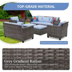 Ensemble de canapés d'extérieur Ainfox pour patio, canapé sectionnel en osier, meubles de patio, canapé en rotin