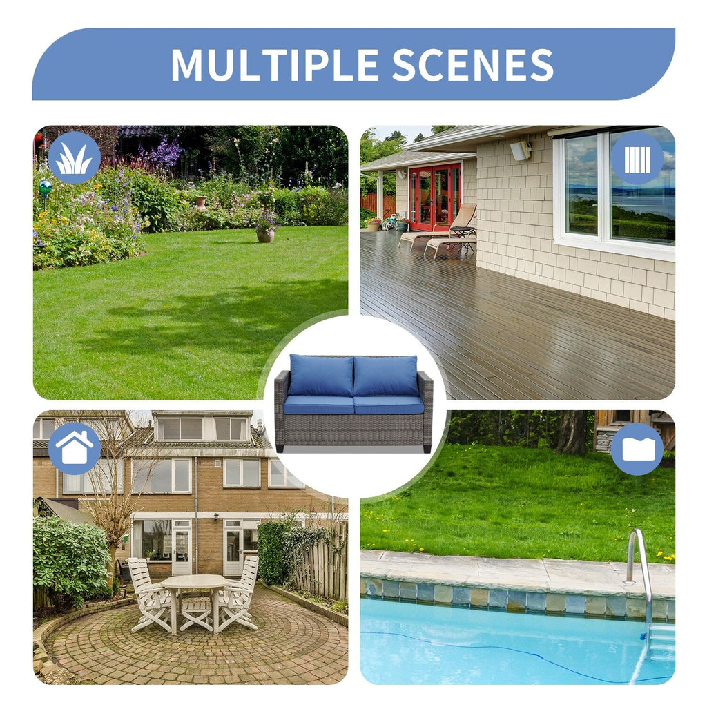 Ensemble de canapés d'extérieur Ainfox pour patio, canapé sectionnel en osier, meubles de patio, canapé en rotin