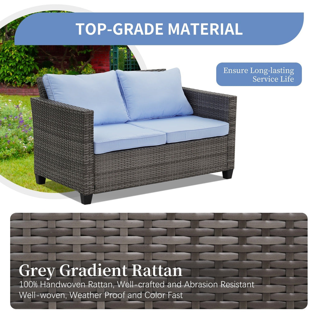 Ensemble de canapés d'extérieur Ainfox pour patio, canapé sectionnel en osier, meubles de patio, canapé en rotin