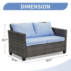 Ensemble de canapés d'extérieur Ainfox pour patio, canapé sectionnel en osier, meubles de patio, canapé en rotin