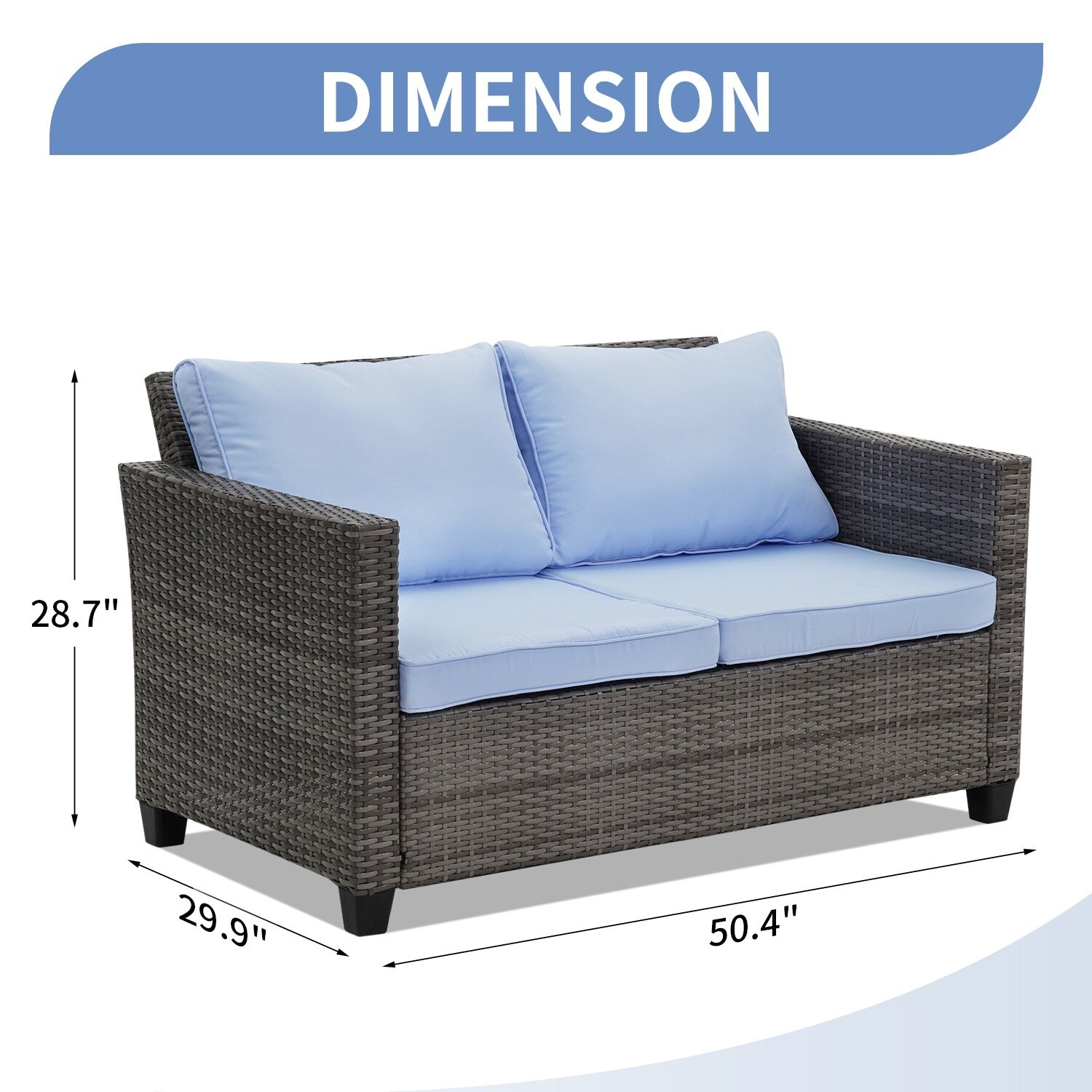 Ensemble de canapés d'extérieur Ainfox pour patio, canapé sectionnel en osier, meubles de patio, canapé en rotin