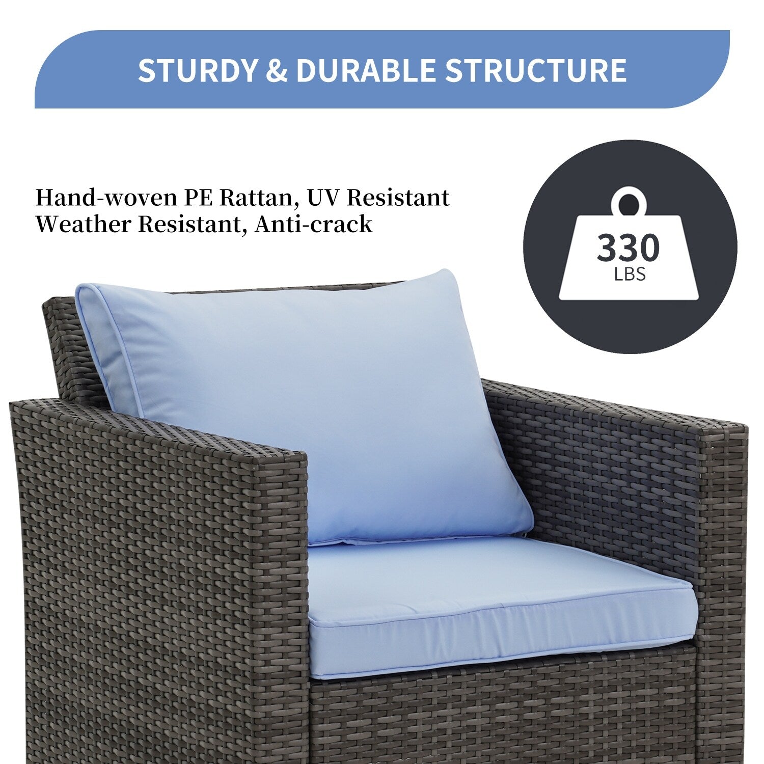 Ensemble de canapés d'extérieur Ainfox pour patio, canapé sectionnel en osier, meubles de patio, canapé en rotin