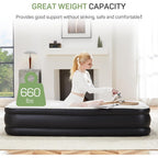 Matelas pneumatique double avec pompe intégrée, lit de camping gonflable surélevé de 40 cm, matelas gonflables portables autogonflables