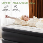 Matelas pneumatique double avec pompe intégrée, lit de camping gonflable surélevé de 45,7 cm, matelas gonflables portables autogonflables
