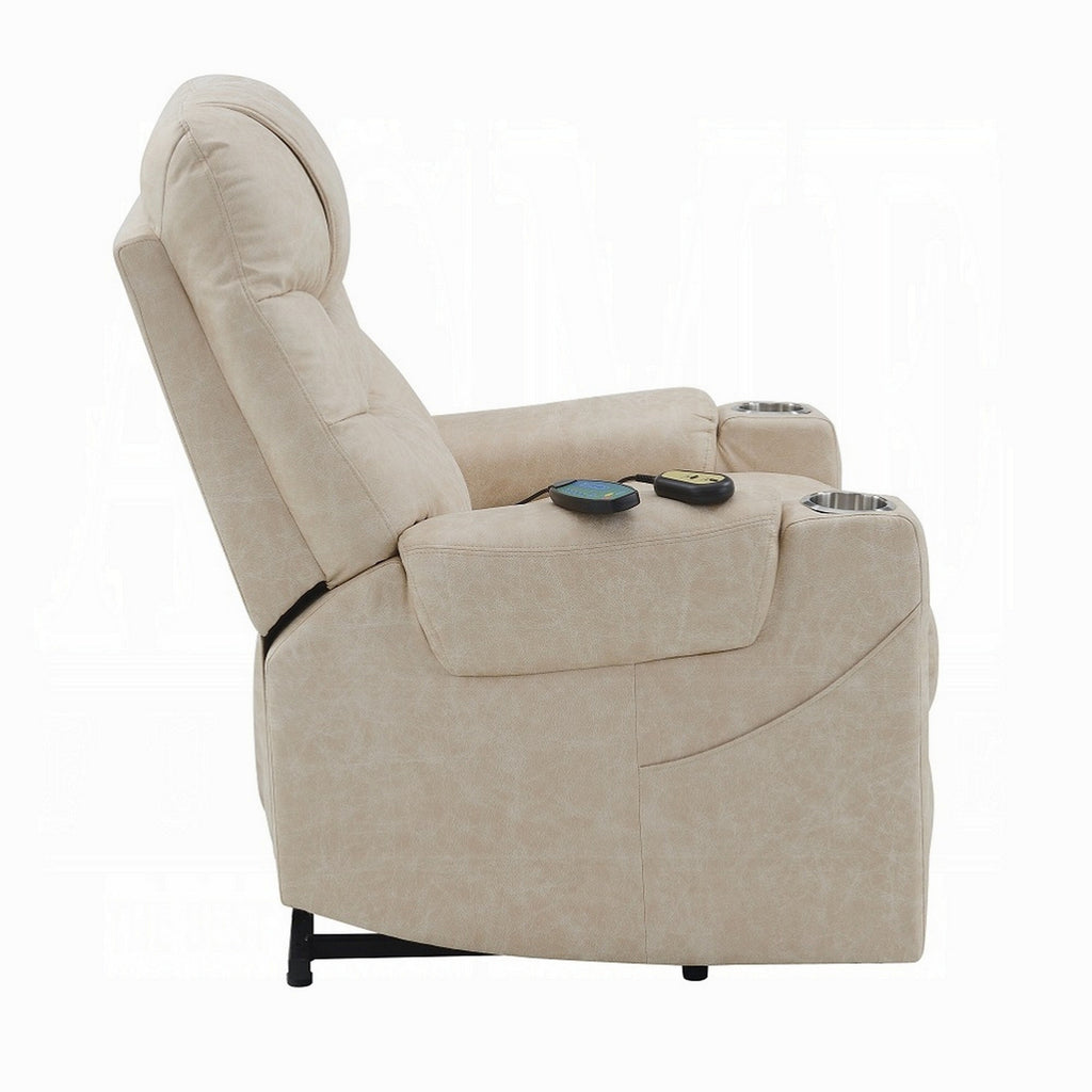 Fauteuil releveur électrique Aira avec massage chauffant, similicuir gris