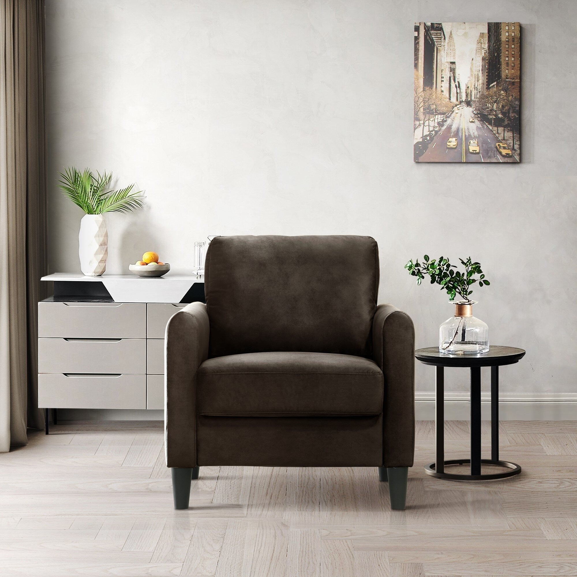 Ensemble de salon avec accoudoirs en velours Clayfell Airell