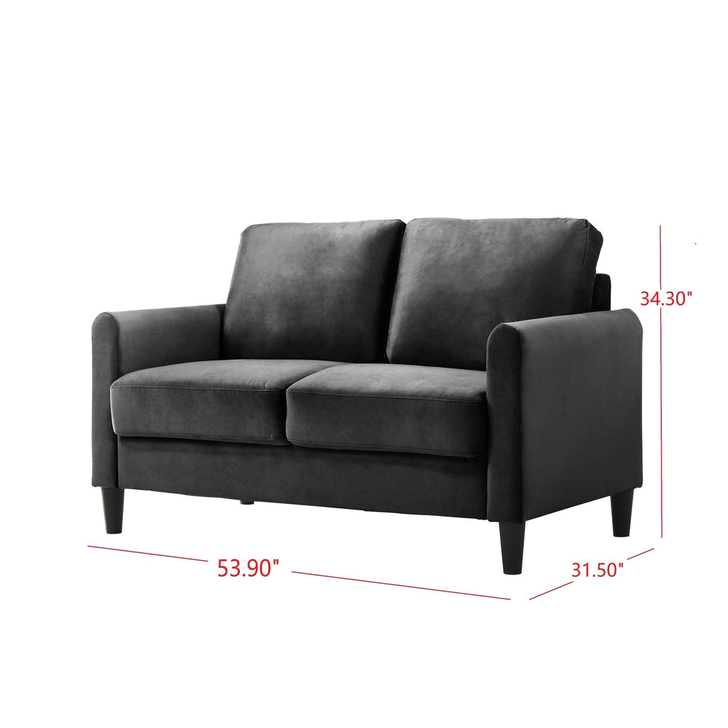 Ensemble de salon avec accoudoirs en velours Clayfell Airell