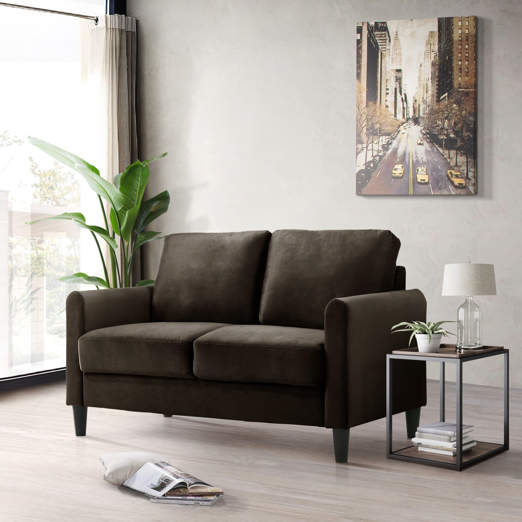 Ensemble de salon avec accoudoirs en velours Clayfell Airell