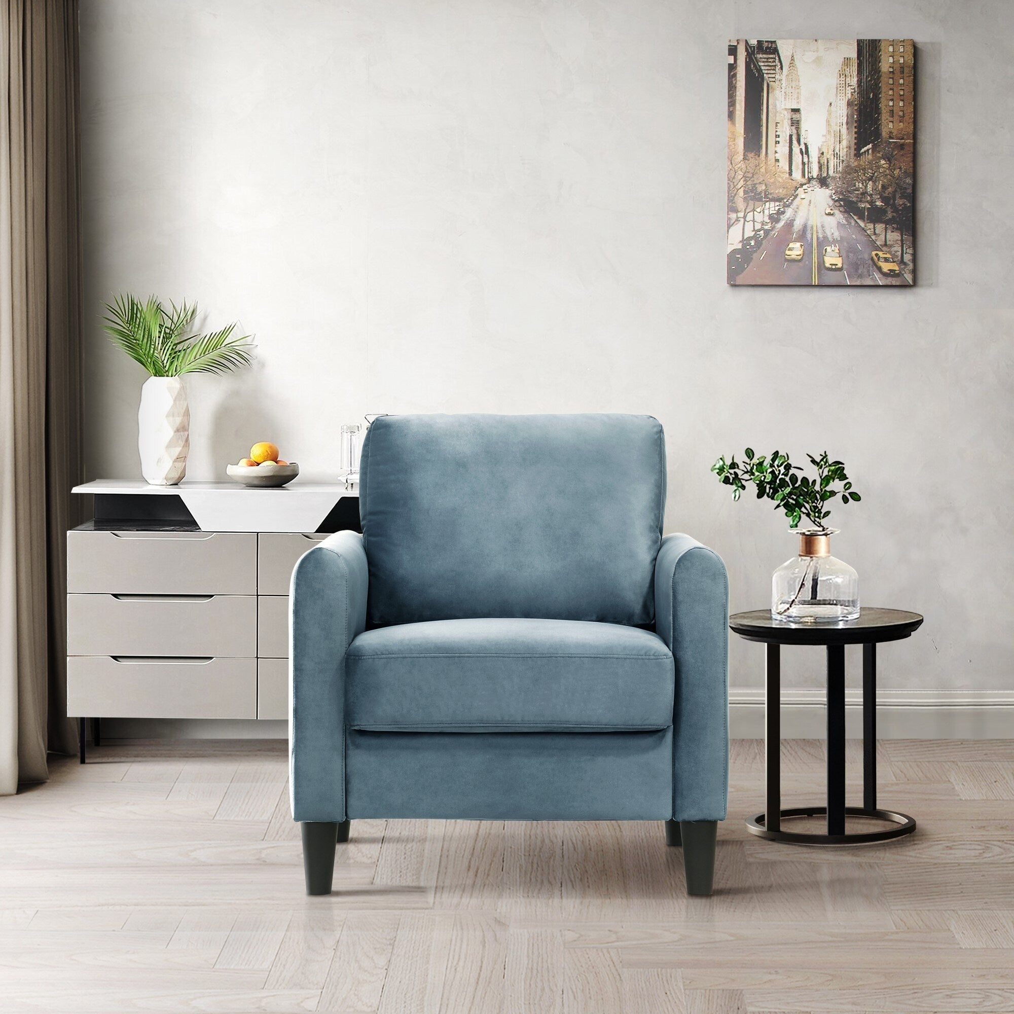 Ensemble de salon avec accoudoirs en velours Clayfell Airell