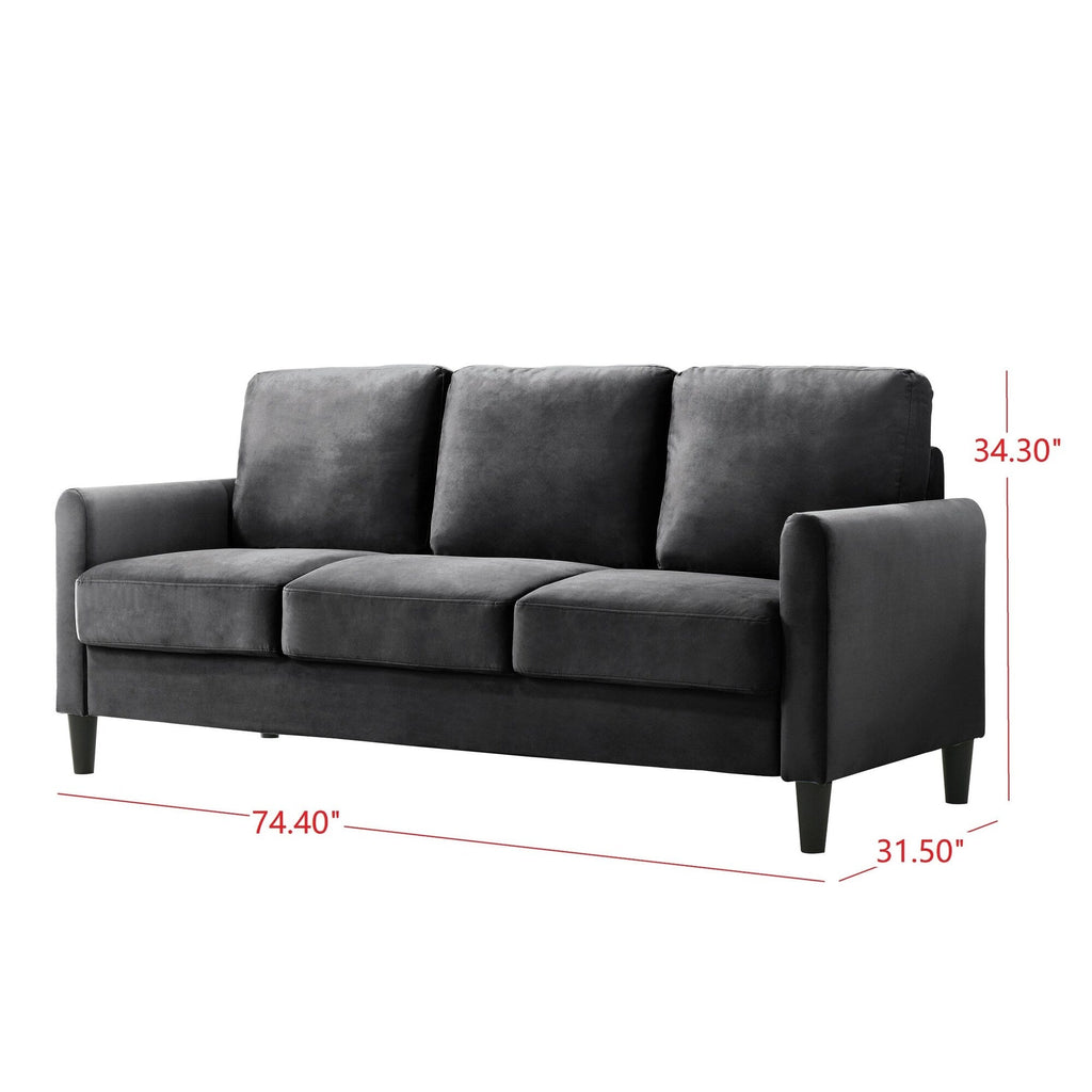 Ensemble de salon avec accoudoirs en velours Clayfell Airell