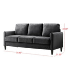 Ensemble de salon avec accoudoirs en velours Clayfell Airell