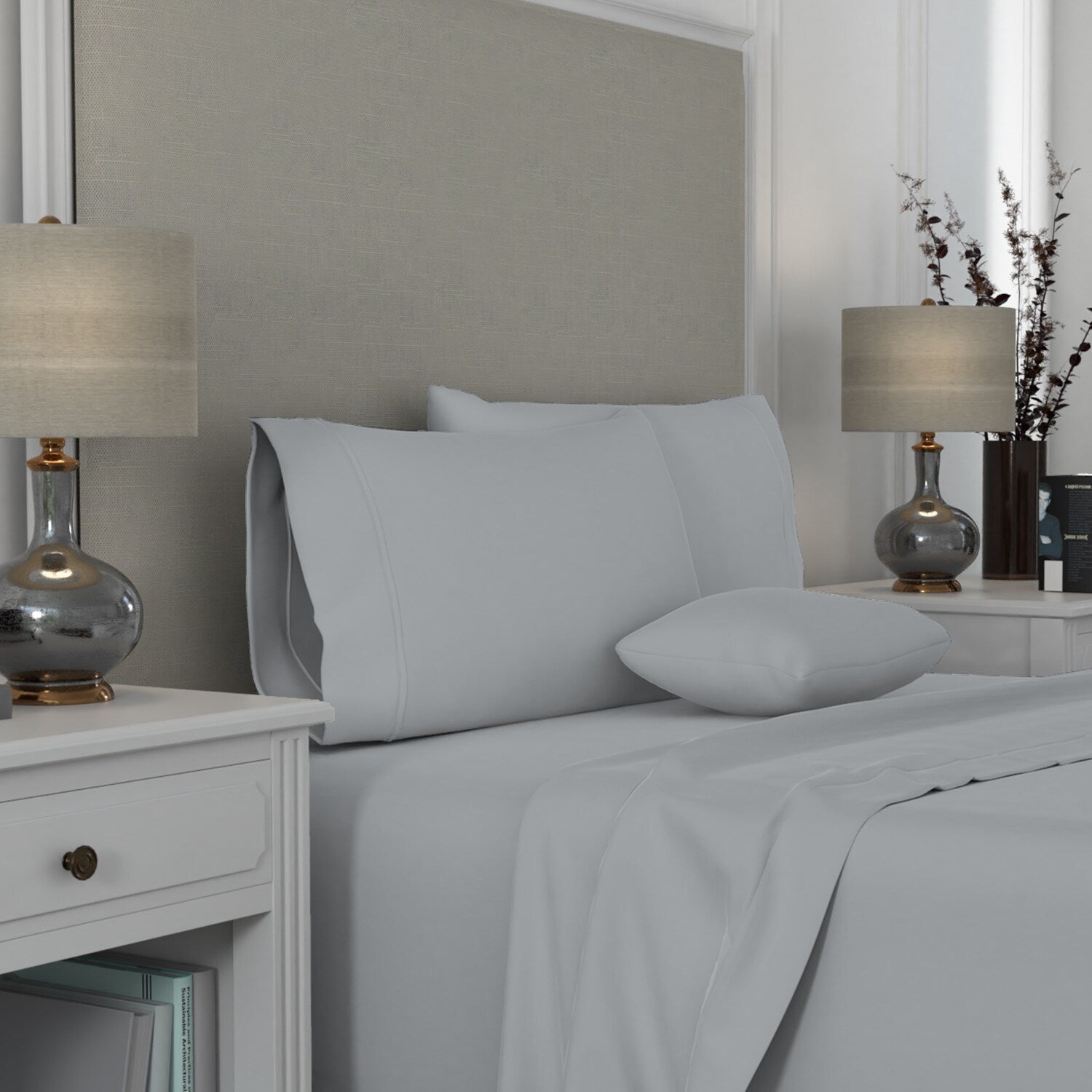 Ensemble de taies d'oreiller en coton égyptien Aireolux 1000TC de qualité supérieure