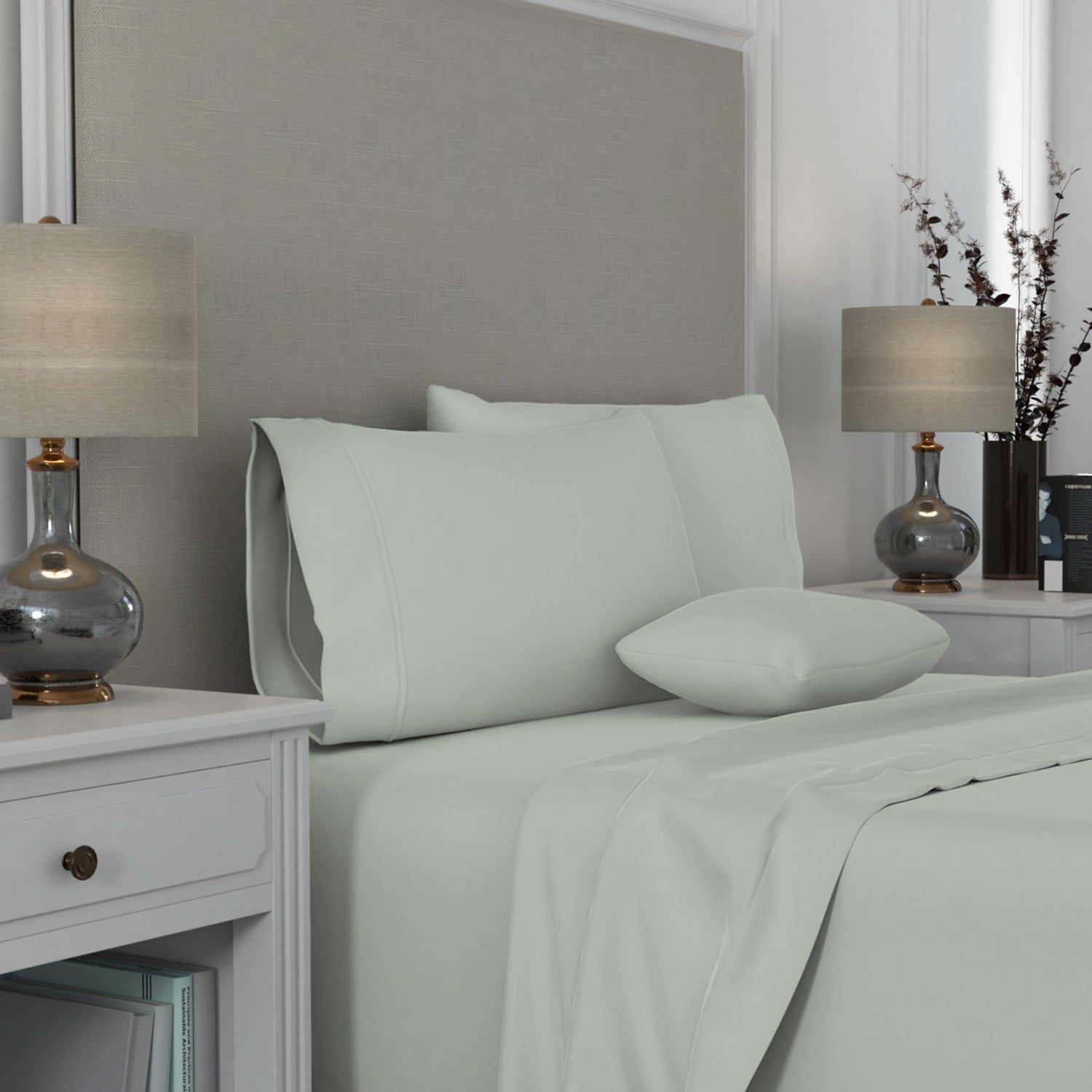 Ensemble de taies d'oreiller en coton égyptien Aireolux 1000TC de qualité supérieure
