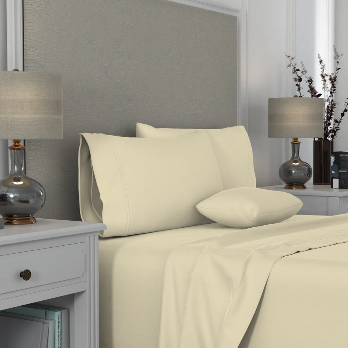 Ensemble de taies d'oreiller en coton égyptien Aireolux 1000TC de qualité supérieure