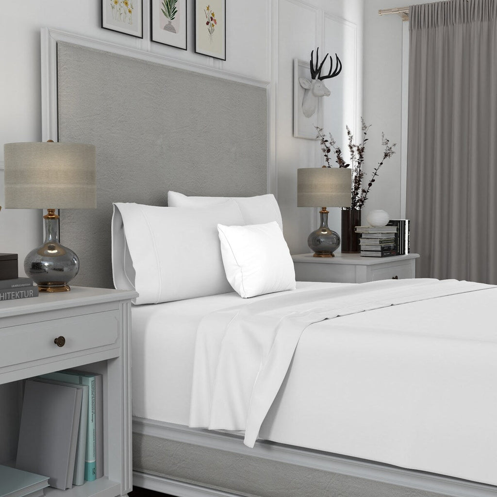 Parure de draps en satin de coton infroissable Aireolux 600 fils