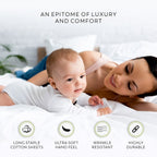 Parure de draps en satin de coton infroissable Aireolux 600 fils