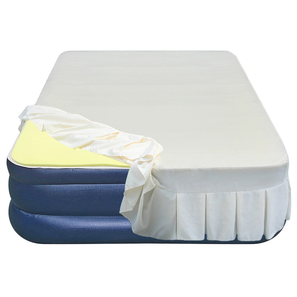 Matelas pneumatique Airtek pleine grandeur avec dessus floqué et surmatelas en mousse à mémoire de forme de 2,5 cm et drap-housse