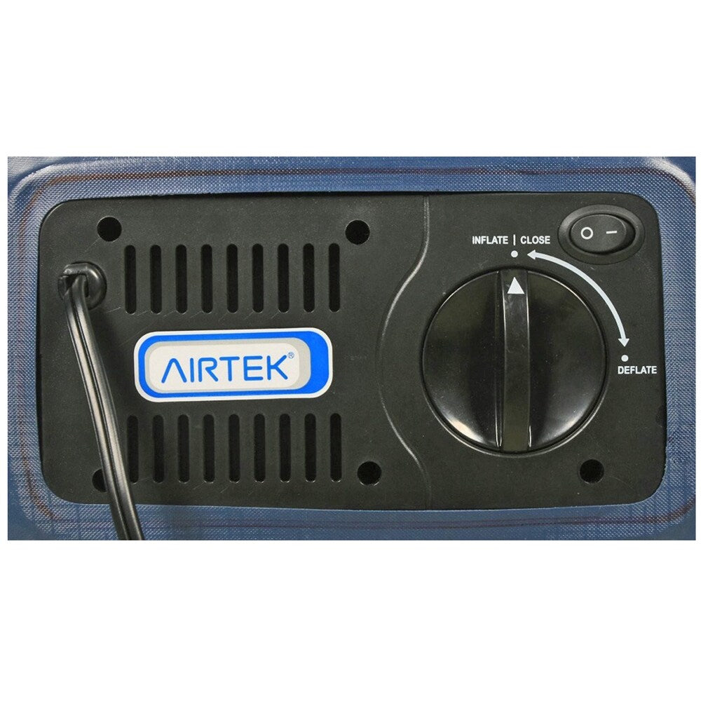 Matelas pneumatique Airtek Queen Size à plateau floqué avec surmatelas en mousse à mémoire de forme de 2,5 cm et housse en drap à jupe