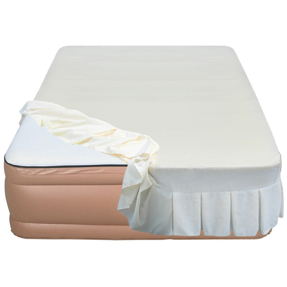 Matelas pneumatique Airtek surélevé en mousse à mémoire de forme de 22 pouces, format Queen, avec housse en drap à jupe