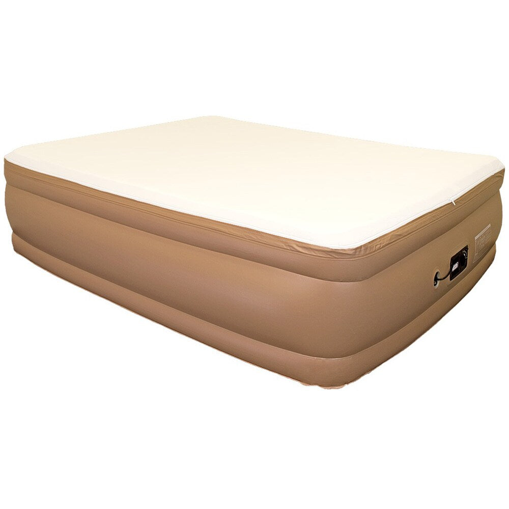 Matelas pneumatique Airtek surélevé en mousse à mémoire de forme de 22 pouces, format Queen, avec housse en drap à jupe