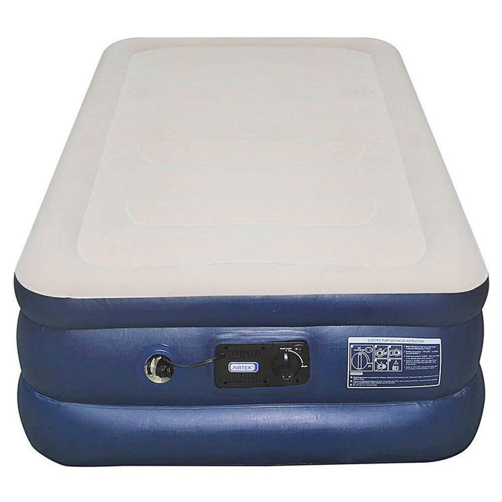 Matelas pneumatique Airtek Twin Flocked Top avec surmatelas en mousse à mémoire de forme