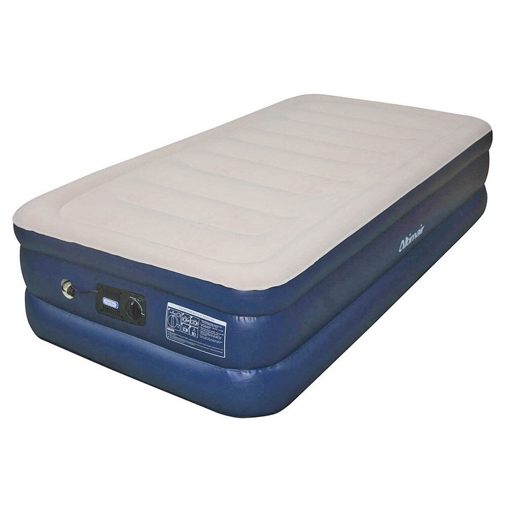 Matelas pneumatique Airtek Twin Flocked Top avec surmatelas en mousse à mémoire de forme