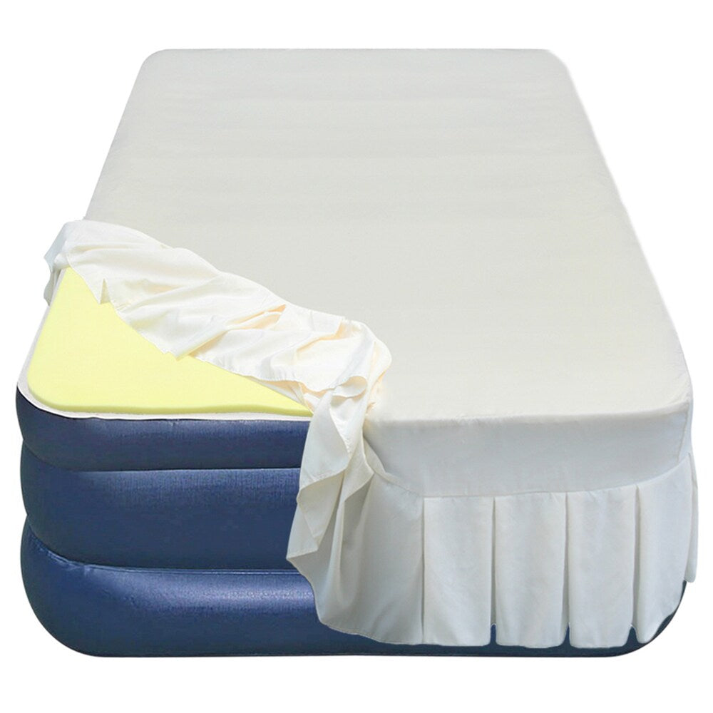 Matelas pneumatique Airtek Twin avec dessus floqué et surmatelas en mousse à mémoire de forme de 2,5 cm et drap