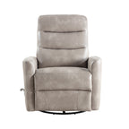 Fauteuil inclinable manuel pivotant Aki, repose-pieds réglable, similicuir gris