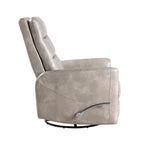 Fauteuil inclinable manuel pivotant Aki, repose-pieds réglable, similicuir gris