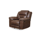 Fauteuil inclinable à bascule manuel Aky, similicuir lisse marron chocolat