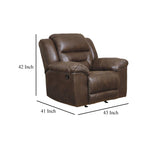 Fauteuil inclinable à bascule manuel Aky, similicuir lisse marron chocolat