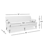 Canapé de salon Alana Lawson de 88 pouces « Canapé à trois coussins avec accoudoirs roulés et dossier serré » Assemblage minimal requis